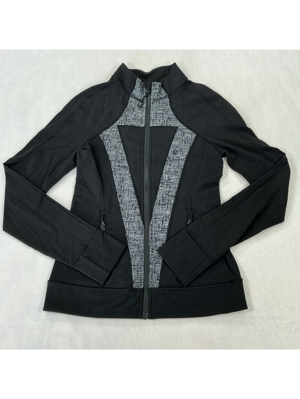 Ivivva by Lululemon Girls Size 14 Black Full Zip Athletic Jacket Thumbholes